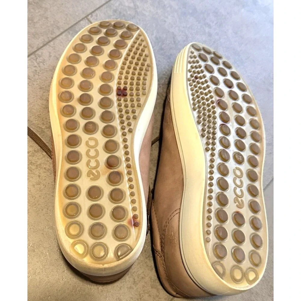ECCO Men's 10 Brown Sneaker Leather Shoes Athletic Comfort Casual normcore